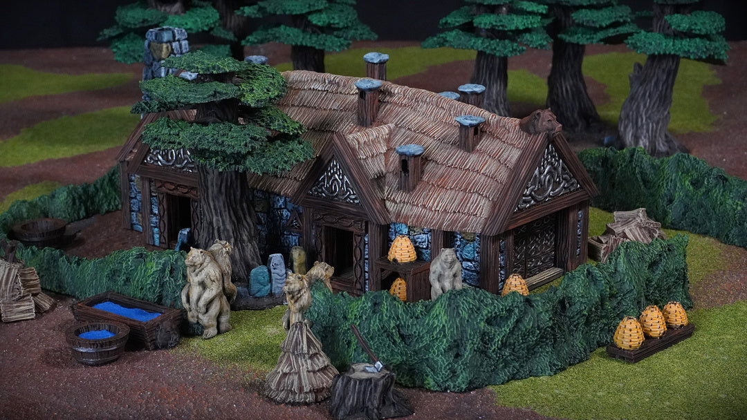 Tabletop  Terrain - Realm of the Bear Lords  (Beorns Hütte)  - Conquest Creations - MESBG Fantasy - Herr der Ringe - DnD - Pathfinder