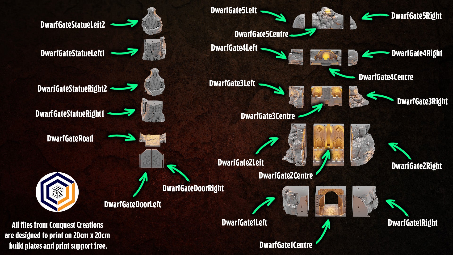 Dwarven Gate  | Herr der  Ringe  Tabletop  MESBG   | 28mm Fantasy  Gelände | Conquest Creations