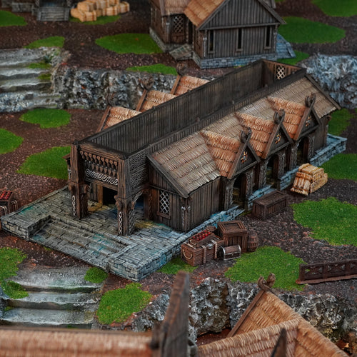Great Hall Kingdom of Saxonia Herr der Ringe Tabletop Terrain Fantasy 28mm