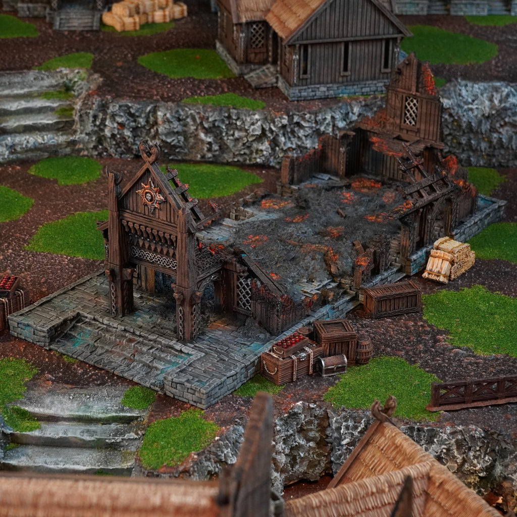 Great Hall Kingdom of Saxonia Herr der Ringe Tabletop Terrain Fantasy 28mm