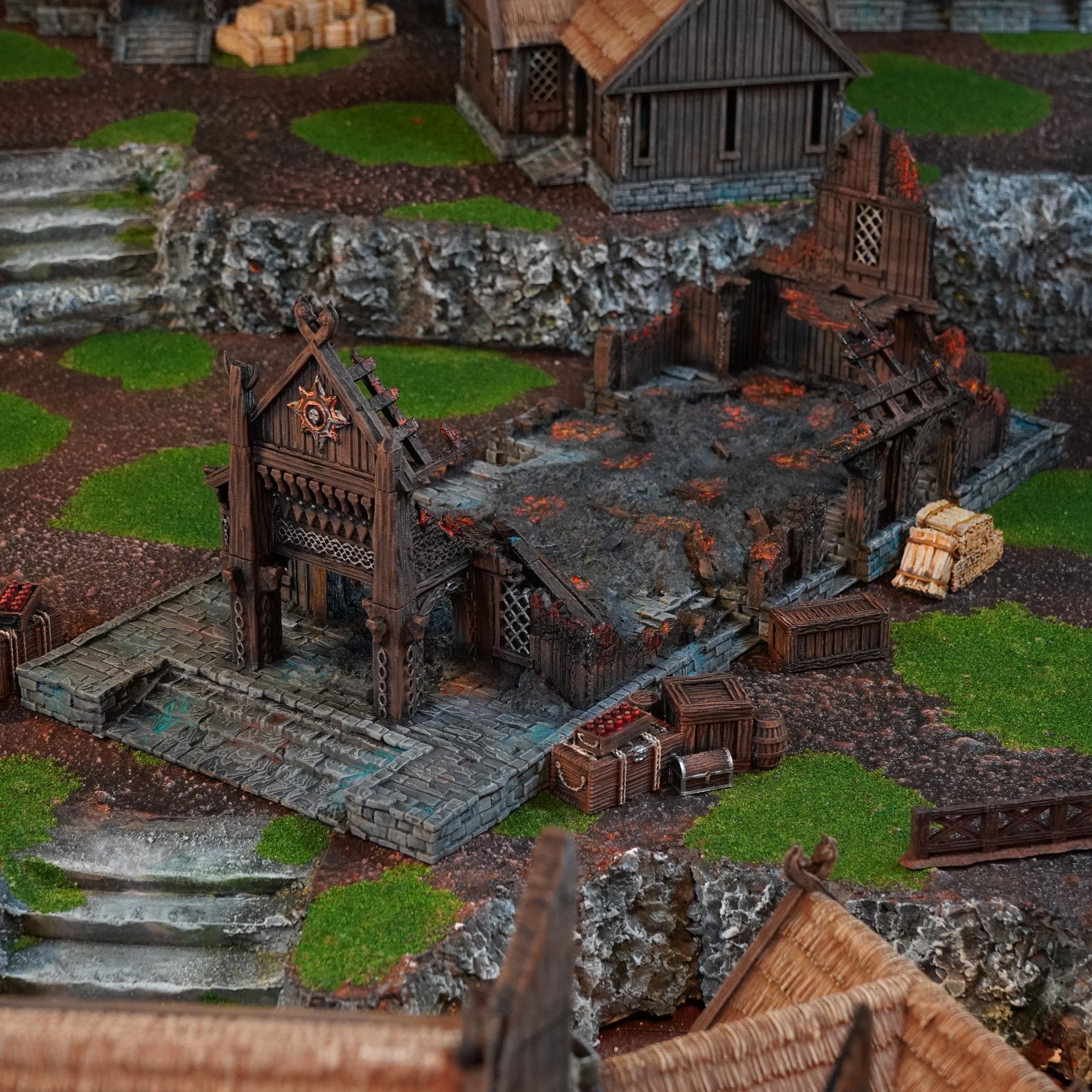 Great Hall Kingdom of Saxonia Herr der Ringe Tabletop Terrain Fantasy 28mm