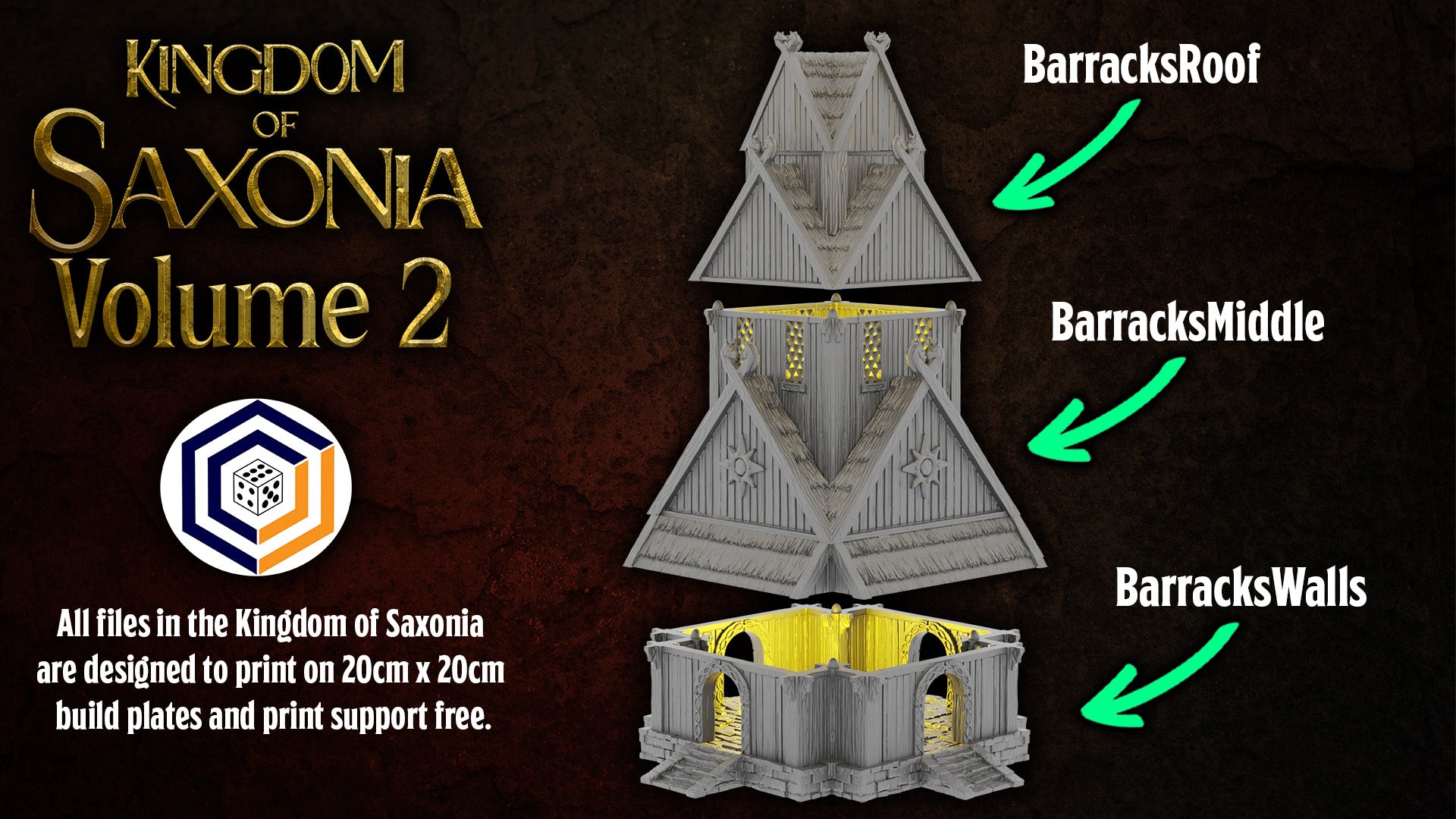 Rohan Kaserne | Kingdom of Saxonia  Volume 2 | 28mm Tabletop Gelände | Conquest Creations