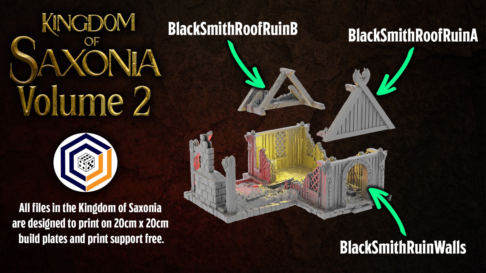 Schmiede Ruine | Kingdom of Saxonia  Volume 2 | 28mm Tabletop Gelände | Conquest Creations