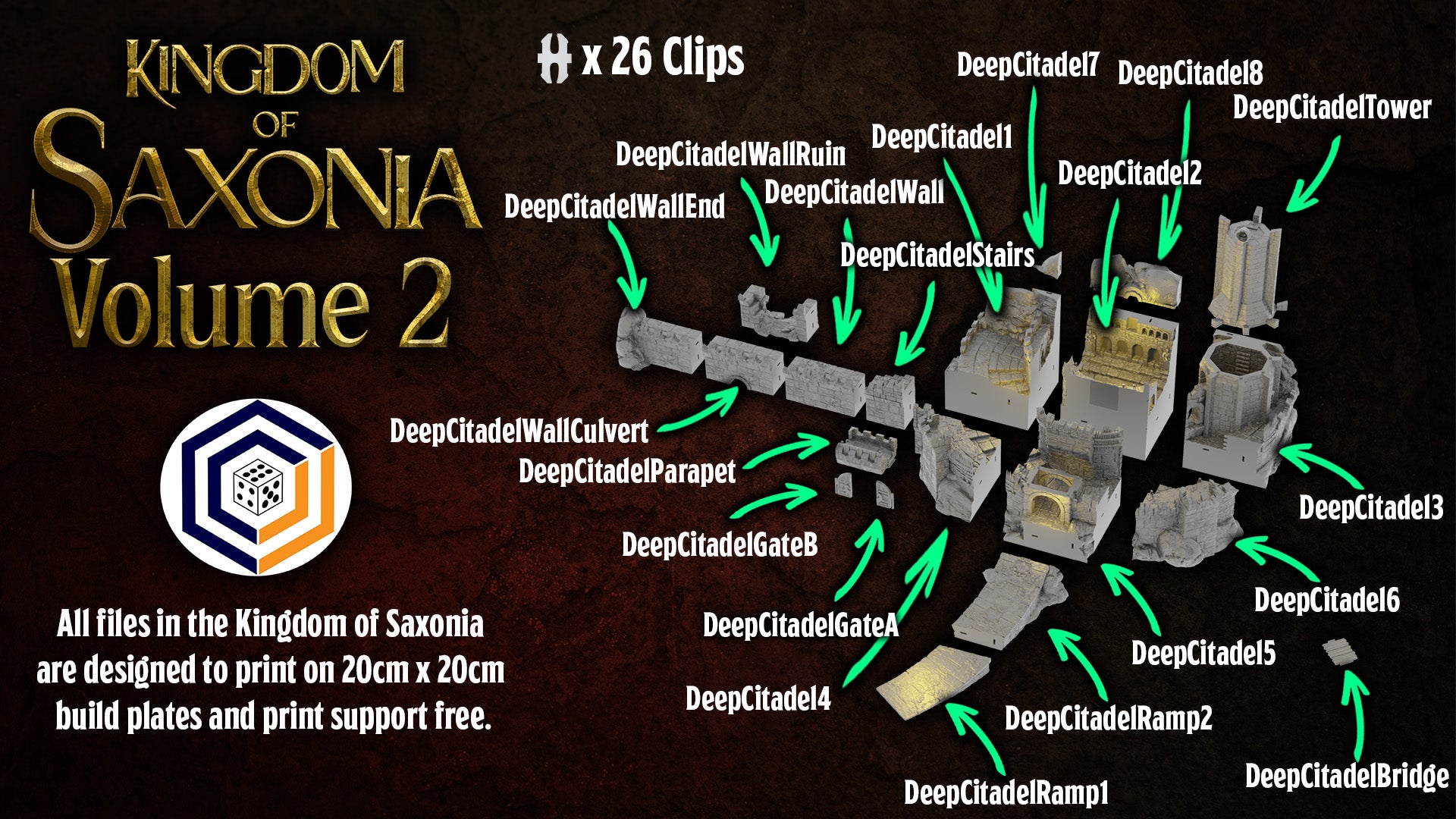 Deep Citadel  | Kingdom of Saxonia  Volume 2 | 28mm Tabletop Gelände | Conquest Creations