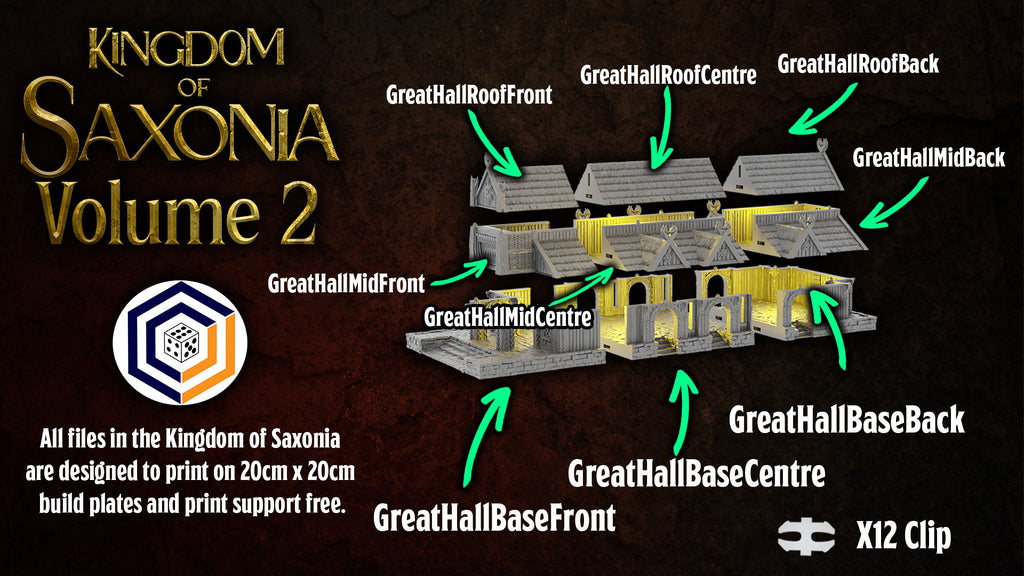 Great Hall Kingdom of Saxonia Herr der Ringe Tabletop Terrain Fantasy 28mm