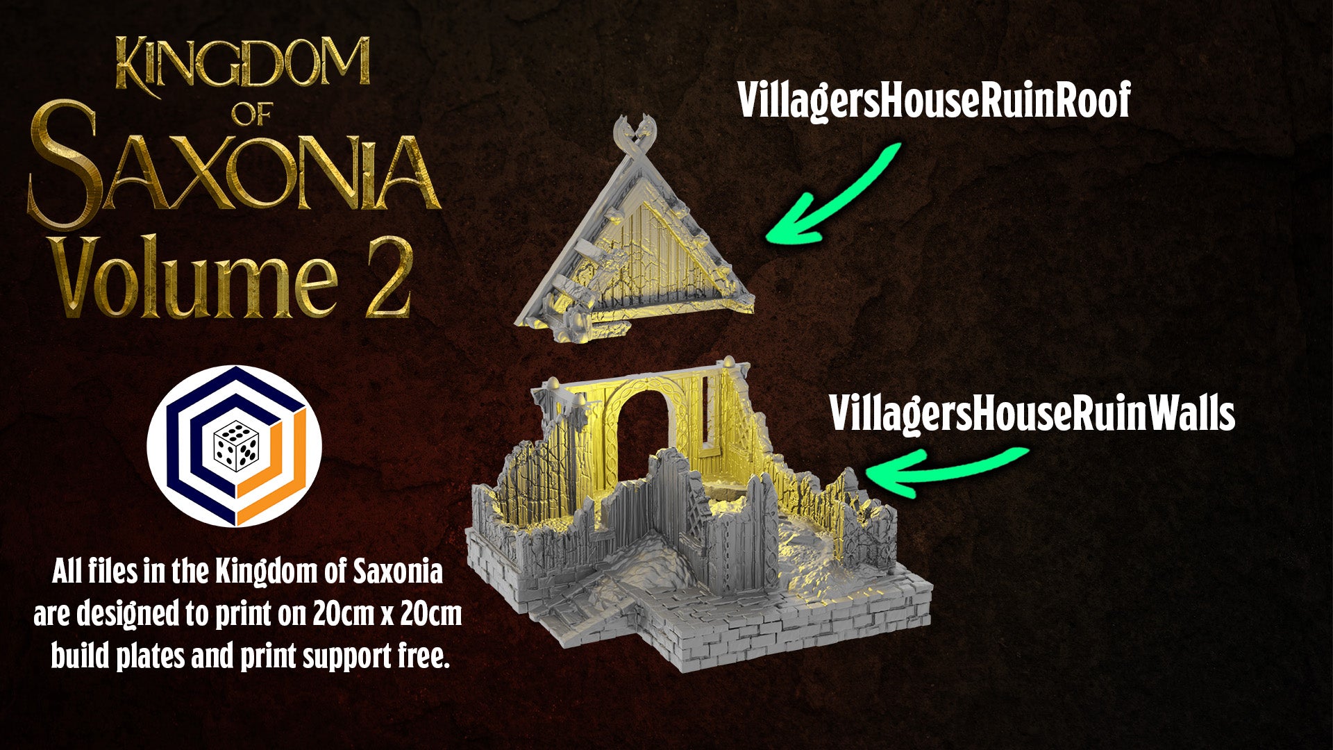 Kingdom of Saxonia 2 Haus Ruine Conquest Creations Mittelerde Tabletop Fantasy Gelände MESBG DnD